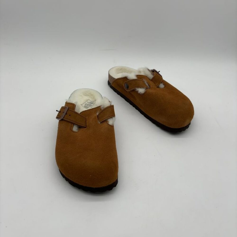 Birkenstock Suede Sherling Mules